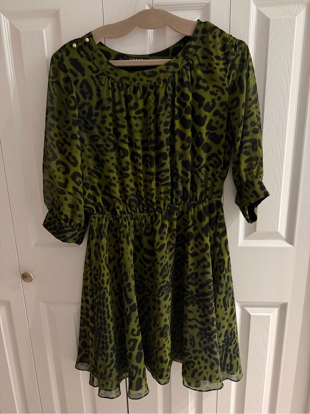 Olive Green Animal Print Dress